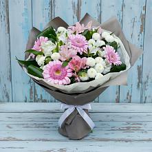 Букет цветов из:  Герберы, Альстромерии и Хризантемы в Смоленской