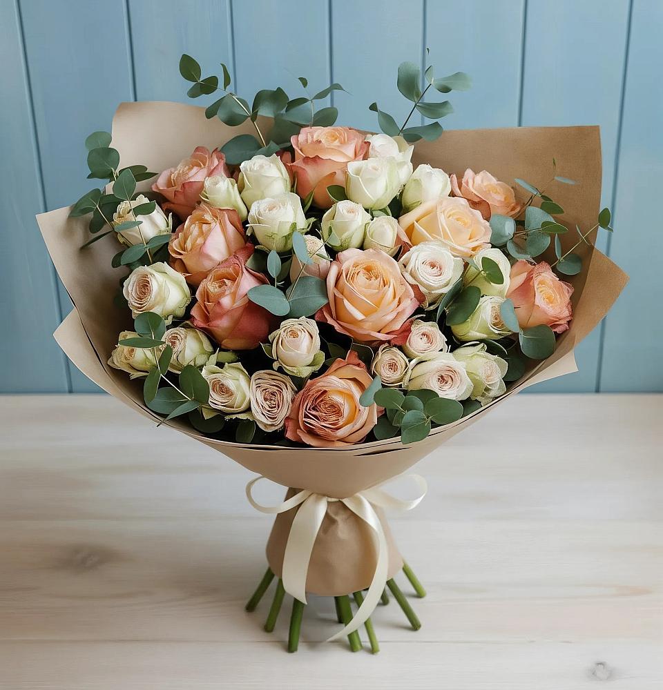 Букет цветов из: Альстромерии и Розы в Смоленской