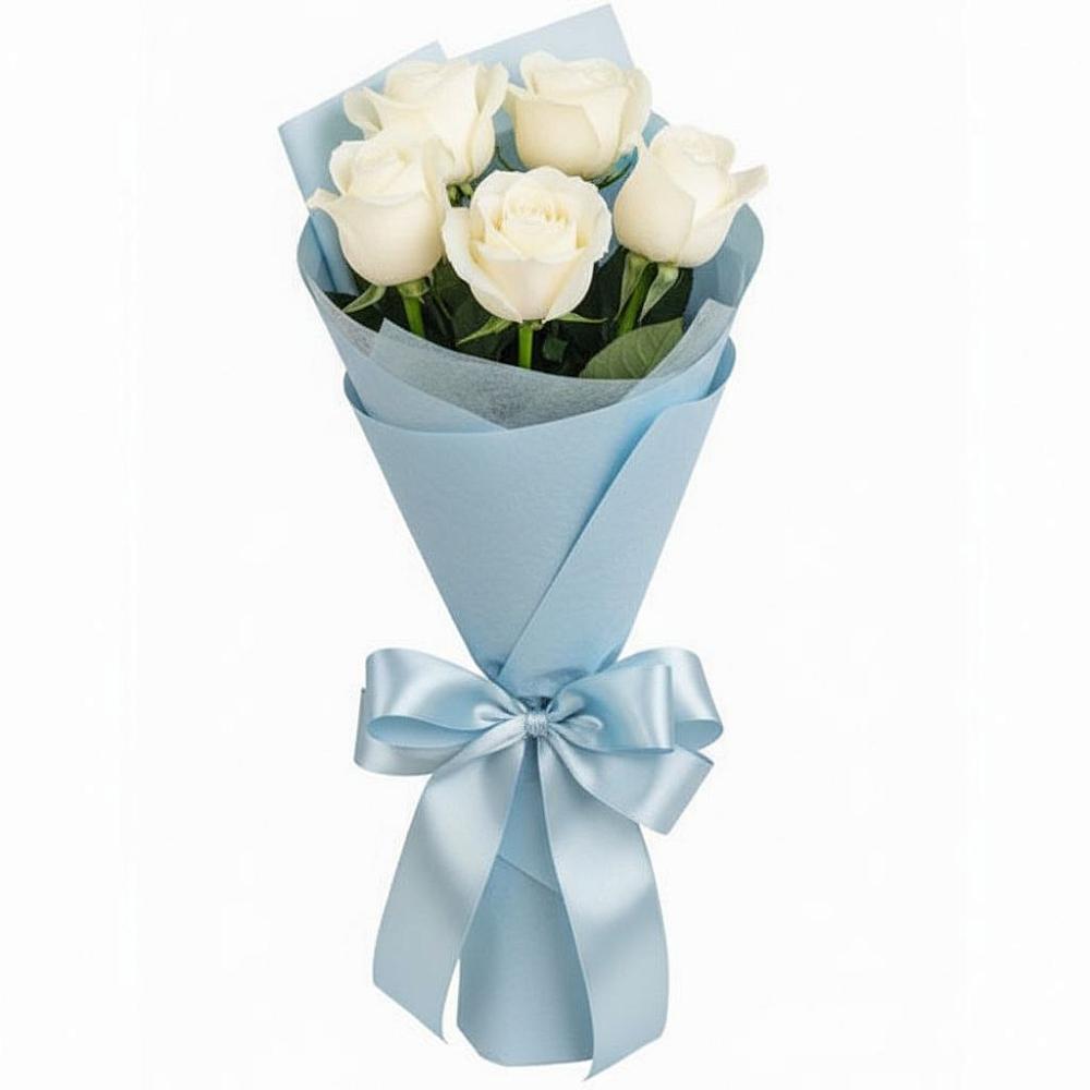 Букет 5 Белых роз Проуд в Смоленской