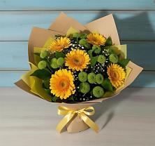 Букет цветов из:  Герберы и Хризантемы в Смоленской
