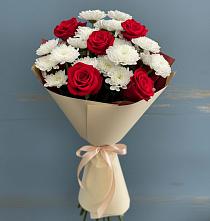 Букет цветов из:  Розы и Хризантемы в Смоленской