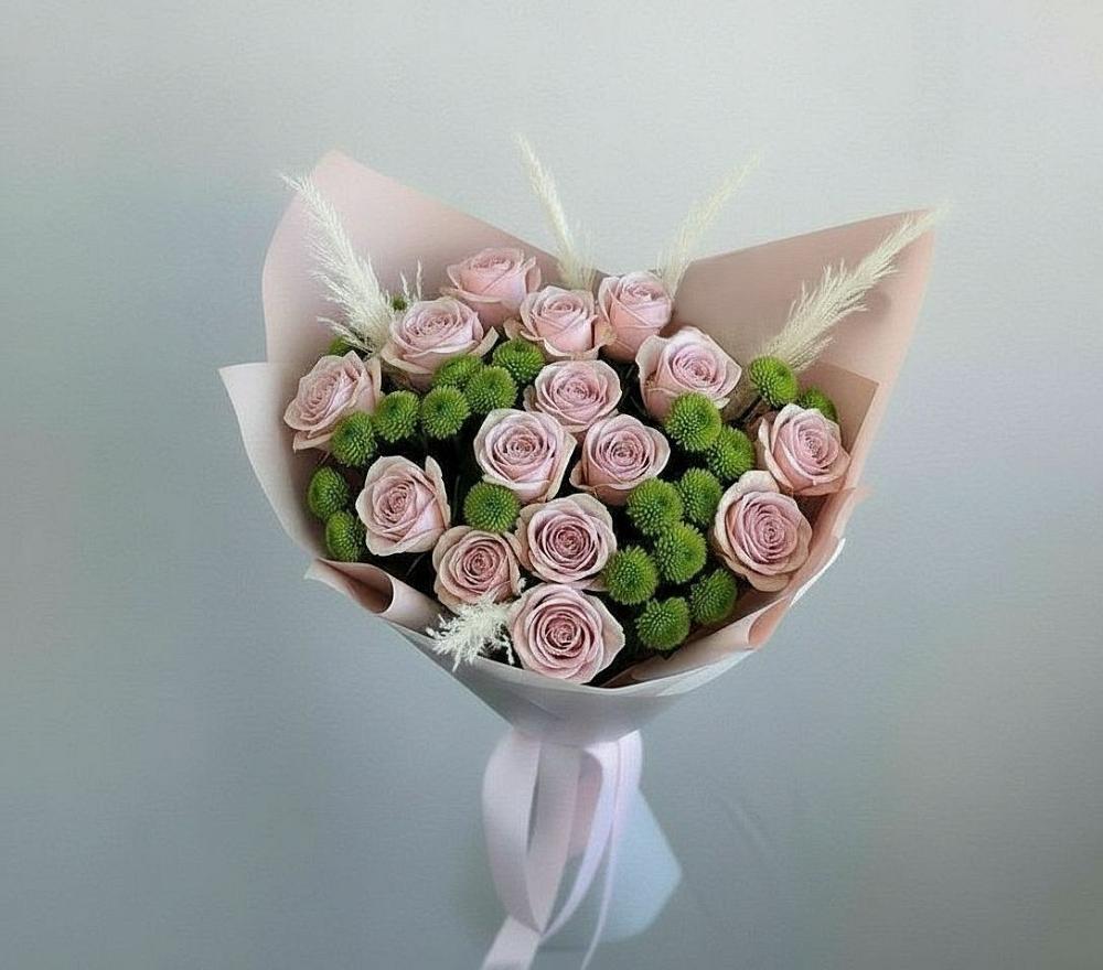 Букет цветов из: Розы и Хризантемы в Смоленской