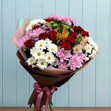 Букет цветов из:  Розы, Хризантемы и Альстромерии в Смоленской