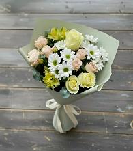 Букет цветов из:  Альстромерии, Розы и Хризантемы #REPLACE_PRED# Смоленской
