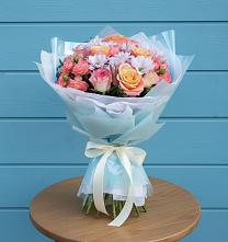 Букет цветов из:  Хризантемы и Розы в Смоленской